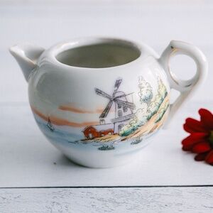 Vintage windmill and ocean scene creamer made in Japan